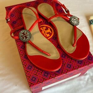 Tory Burch Liana Flat Sandal red